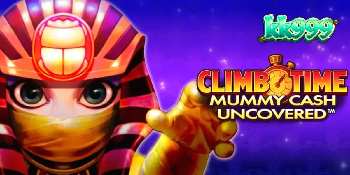Interface do jogo Climb Time Mummy Cash Uncovered com tema egípcio noturno